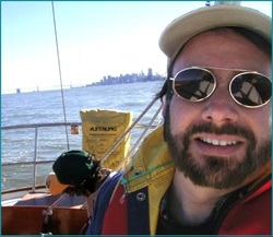 Steve Freedkin aboard the Pegasus, whose volunteer sails are scheduled on a site we created
